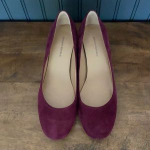 Burgundy suede pumps